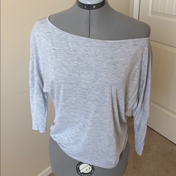 Express gray off the shoulder shirt - Picture 1 of 3